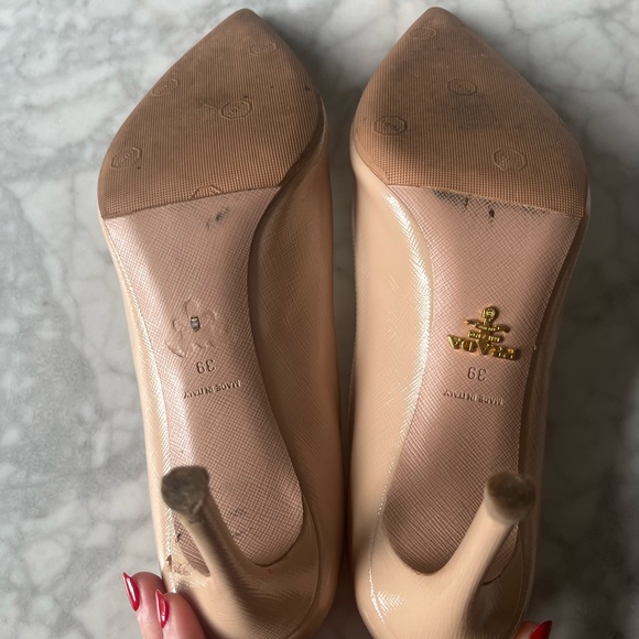 Prada Saffiano Leather Nude Heels - Picture 10 of 11